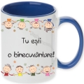 Cana albastra imprimeu copii si mesaj,Tu esti o binecuvantare!
